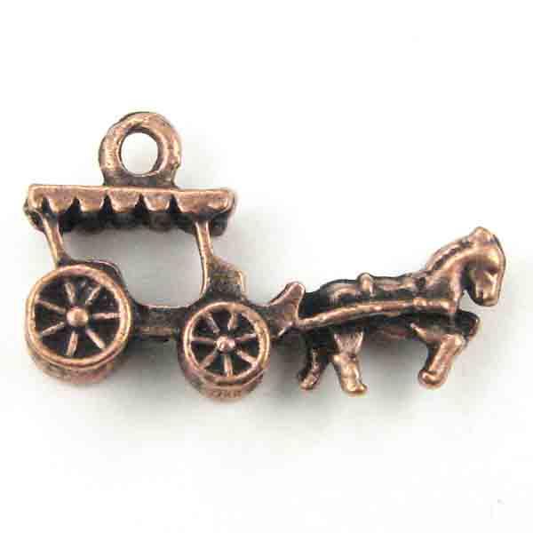 Antique Copper Plate 24x11 Carriage 3-D