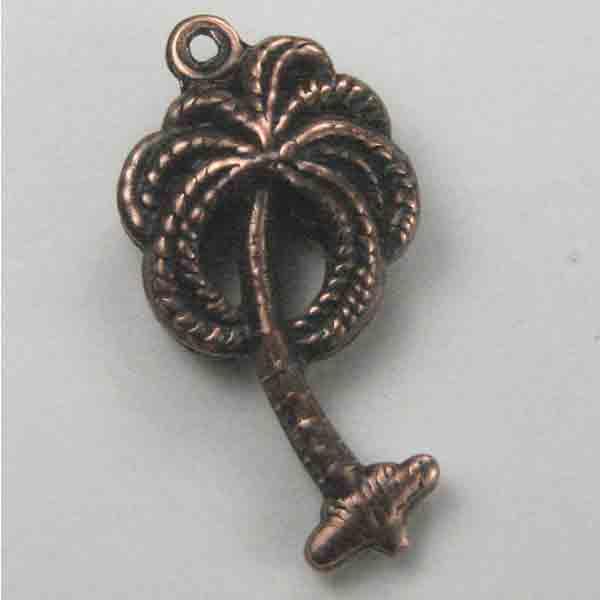 Antique Copper Plate 24x12 3D Palmtree