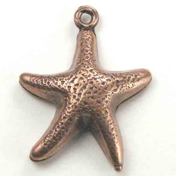 Antique Copper Plate 24x14MM Starfish