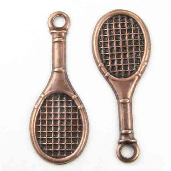 Antique Copper Plate 24x9MM Tennis Racket Stamping