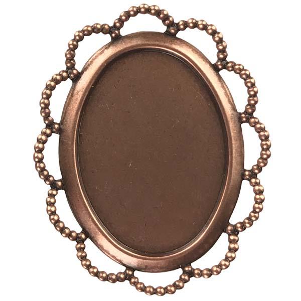 Antique Copper Plate 25X18MM Lace Edge Bezel Setting