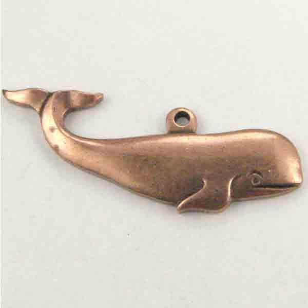 Antique Copper Plate 25x12MM Whale