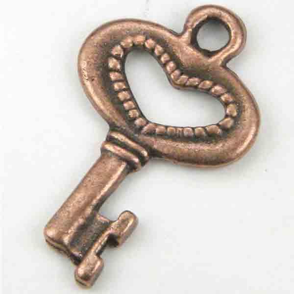 Antique Copper Plate 26X16MM Cast Key