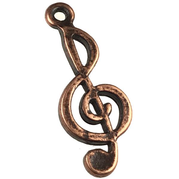 Antique Copper Plate 26x10MM Treble Clef