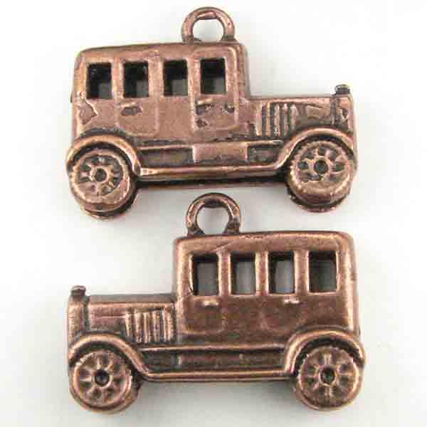 Antique Copper Plate 27X16MM Touring Car