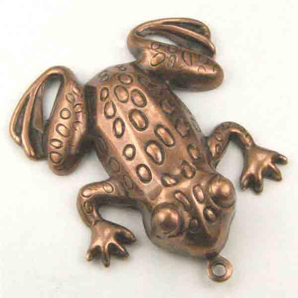 Antique Copper Plate 28X26MM Frog Stamping