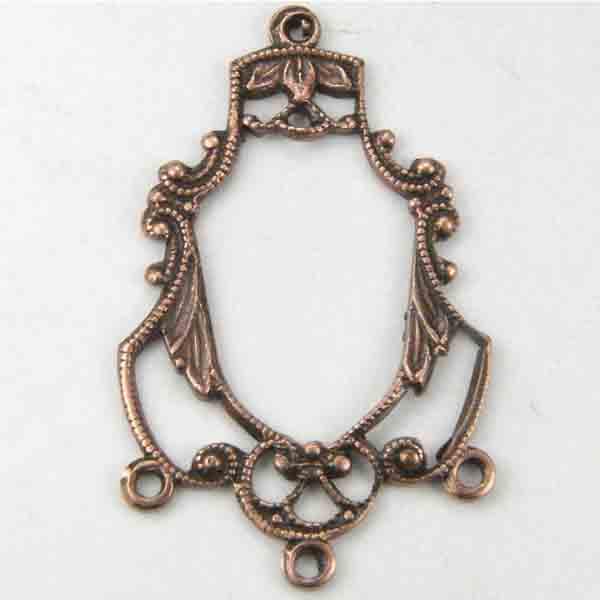 Antique Copper Plate 28x16MM Chandelier Earring 1 to 3 Loop