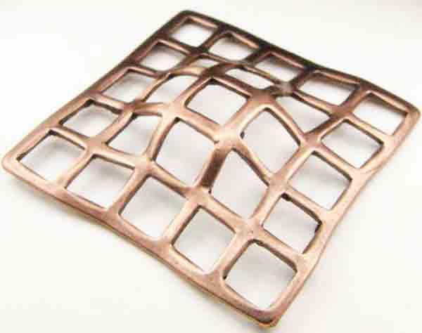 Antique Copper Plate 29MM Wavy Openwork Square