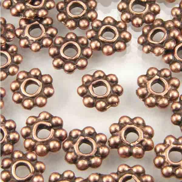 Antique Copper Plate 2x7MM Beaded Rondelle