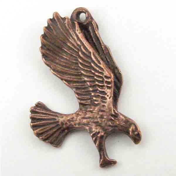 Antique Copper Plate 31x20MM Cast Winged Eagle