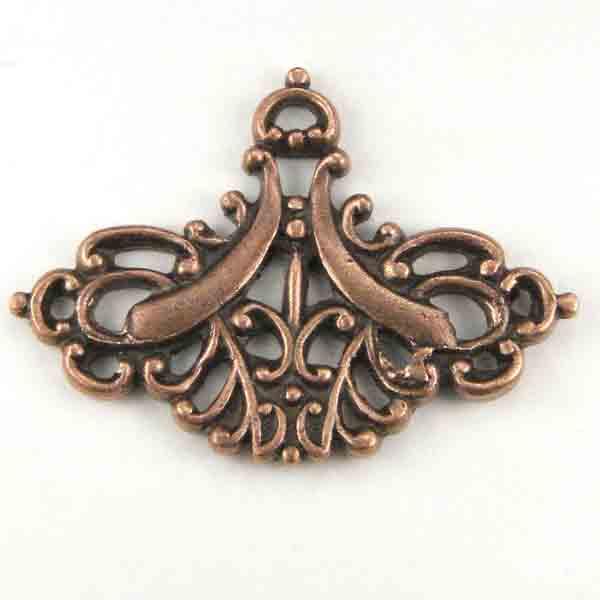 Antique Copper Plate 32x23 Ornate Openwork Connector