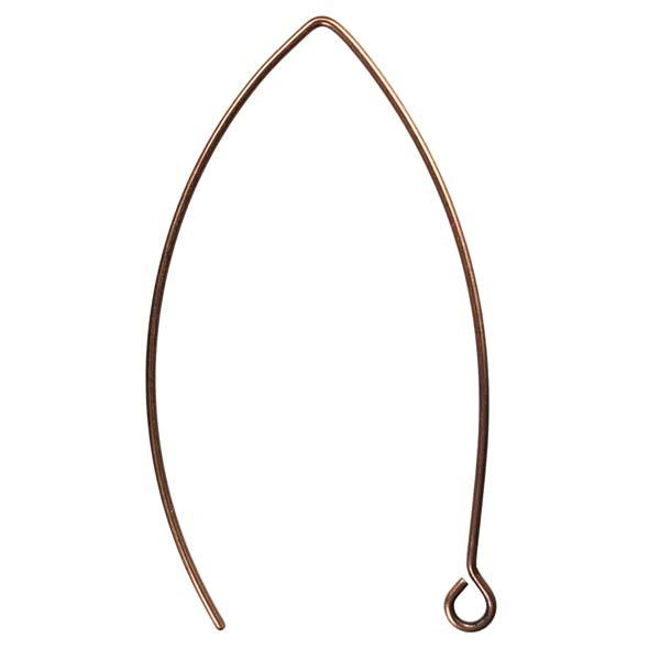 Antique Copper Plate 45x18MM Fancy Earwire