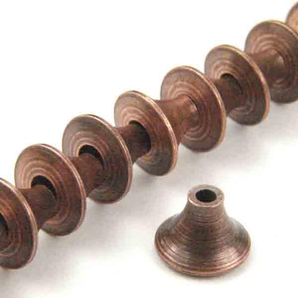 Antique Copper Plate 4X6MM Solid Flared Cone