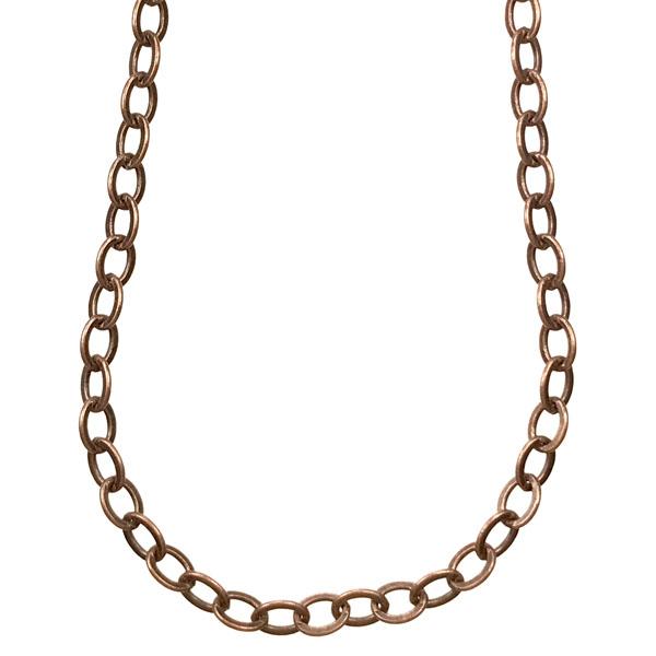 Antique Copper Plate 4x3MM Soldered Flat Oval Cable Chain
