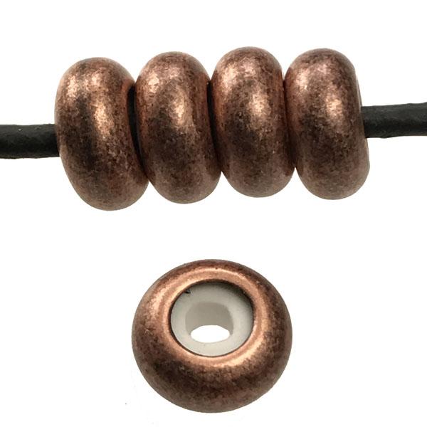 Antique Copper Plate 4x8MM Rondelle Stopper Bead