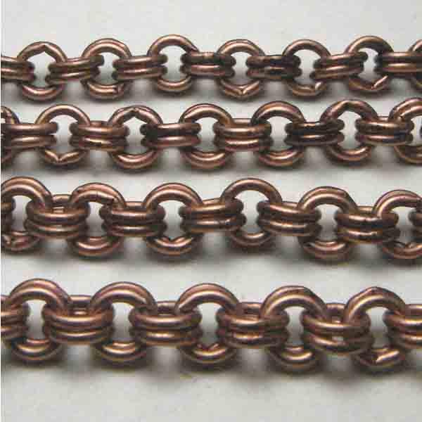 Antique Copper Plate 5MM Double Link Cable Chain Unsoldered
