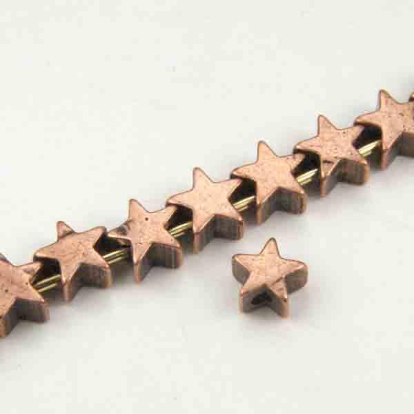 Antique Copper Plate 5MM Solid Star Bead