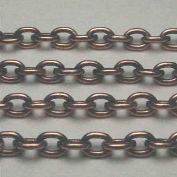 Antique Copper Plate 5X3.5MM Smooth Oval Chain