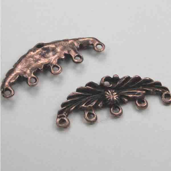 Antique Copper Plate 5 Strand Backbar Connector 11x30MM