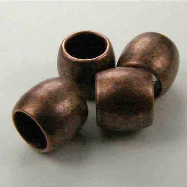 Antique Copper Plate 5x6MM Barrel Bead With 4MM Large Hole