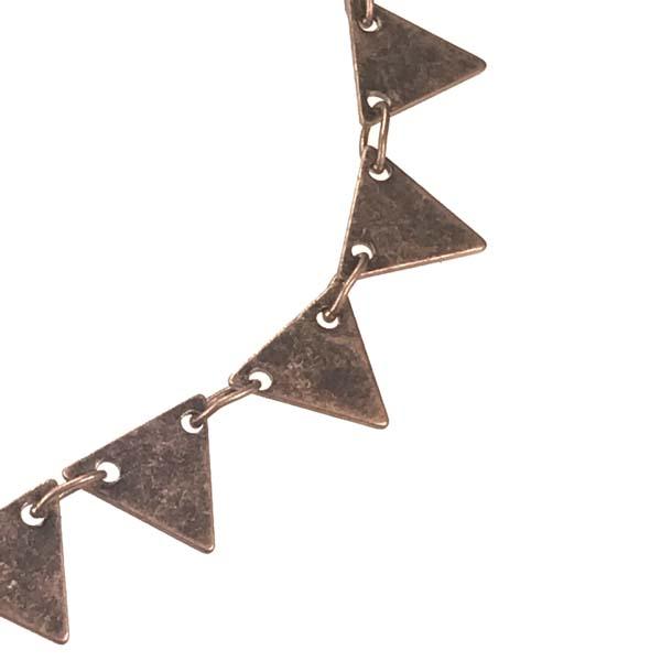 Antique Copper Plate 7.5MM Triangle Drop Chain