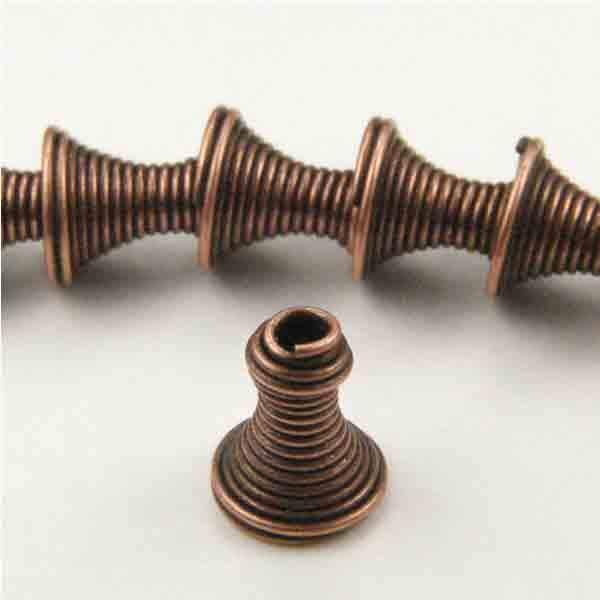 Antique Copper Plate 7x6MM Wound Wire Cone