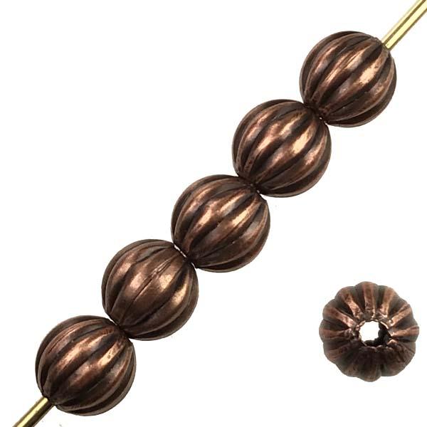 Antique Copper Plate 8MM Corrugated Melon Ball