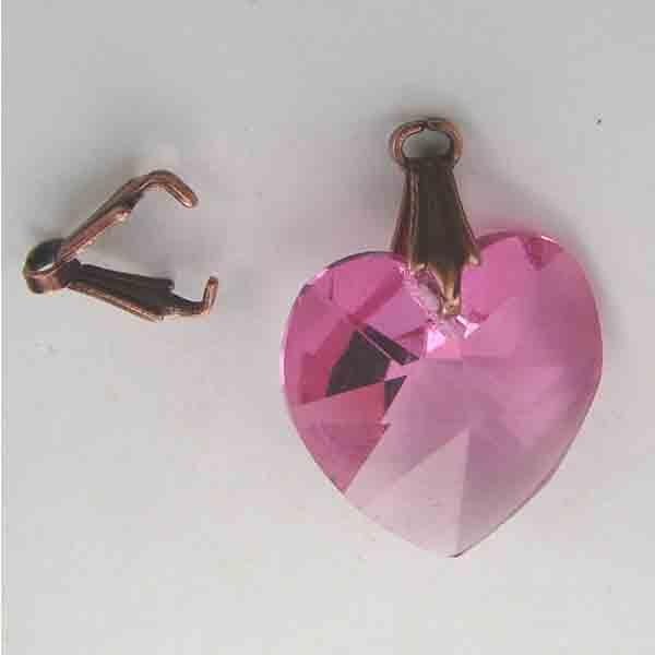 Antique Copper Plate 8MM Pinch Bail Front to Back Hole