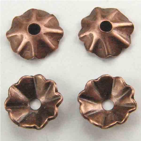 Antique Copper Plate 8MM Ruffled Flower