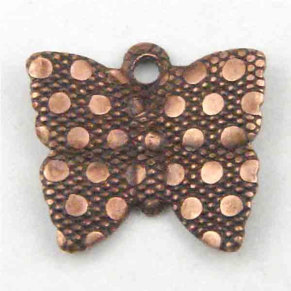 Antique Copper Plate 8x9MM Spotted Butterfly