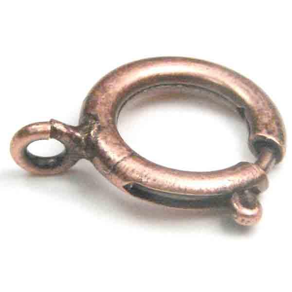 Antique Copper Plate 9MM Spring Ring Clasp