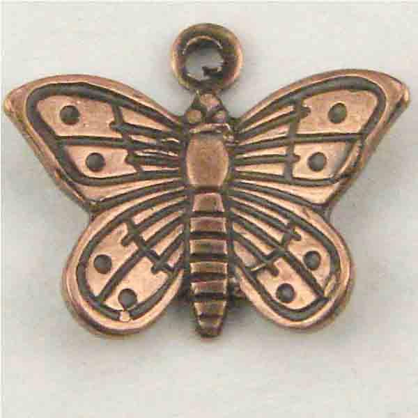 Antique Copper Plate 9x11MM Butterfly
