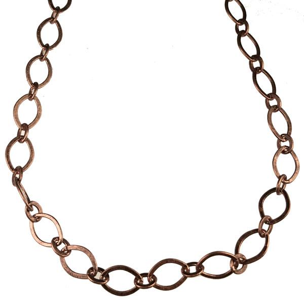 Antique Copper Plate 9x6MM Long Short Flat Cable Chain