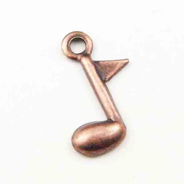 Antique Copper Plate 9x7MM Single Eighth Note