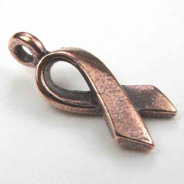 Antique Copper Plate Awareness Ribbon 16X7MM