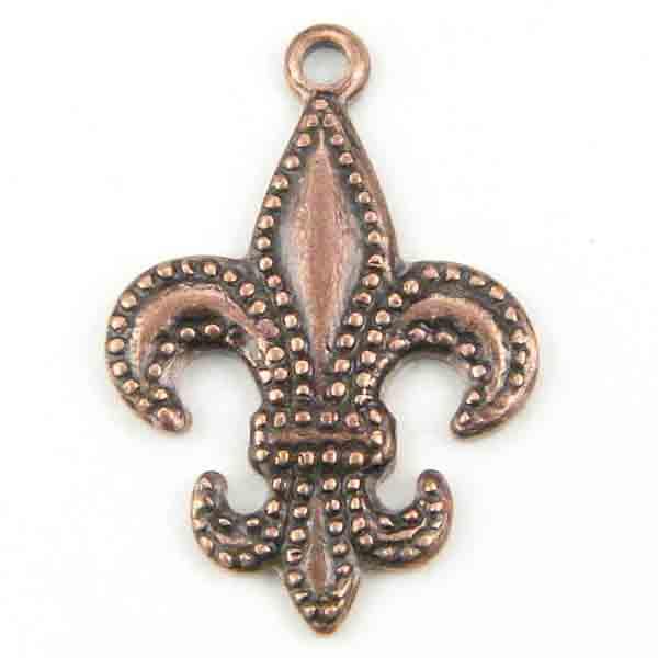 Antique Copper Plate Fleur De Lis 15X12MM