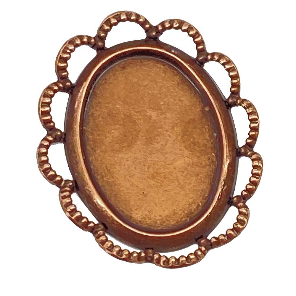 Antique Copper Plate Lace Edge Cabochon Bezel Setting