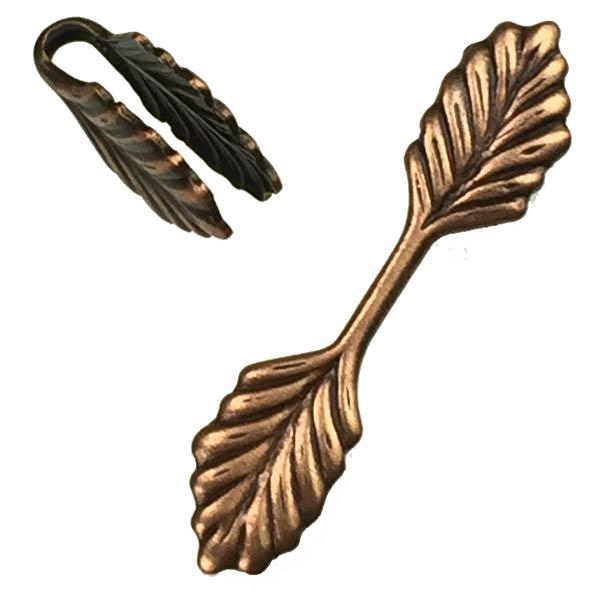 Antique Copper Plate Leaf Bail 16x5MM