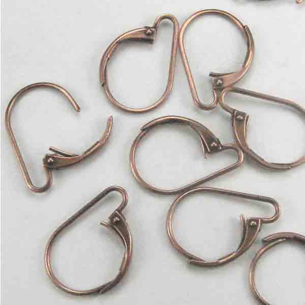 Antique Copper Plate Leverback Ear Clip