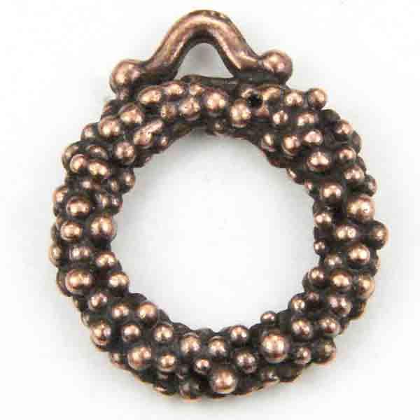 Antique Copper Plate Nubby Ring Prndant