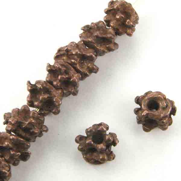 Antique Copper Plate Nugget 6MM