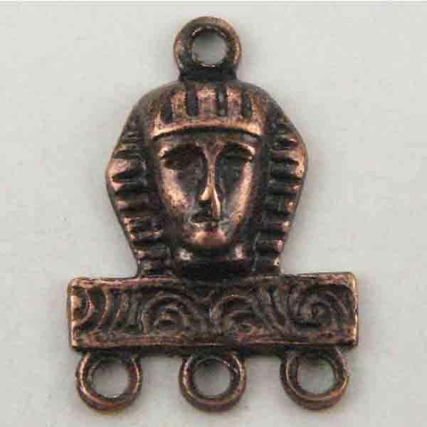 Antique Copper Plate Paroah Head Connector 11MM