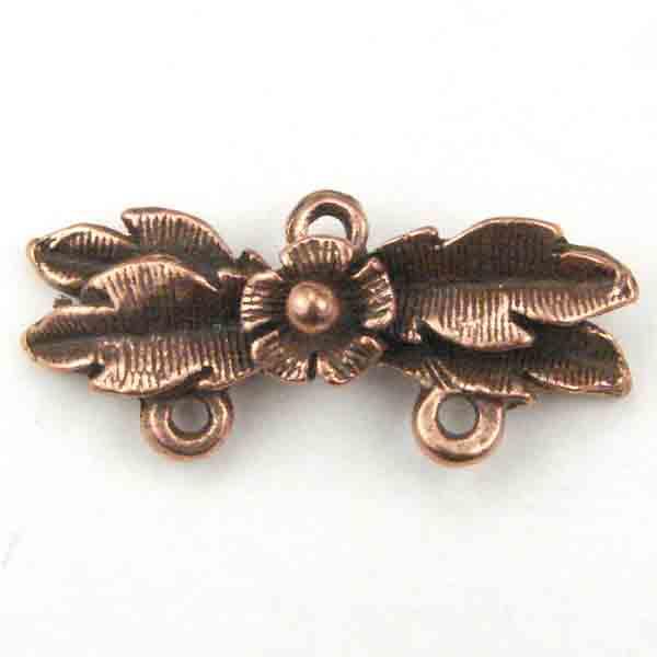 Antique Copper Plate Plate 11x24MM 2 Strand Floral Backbar Connector