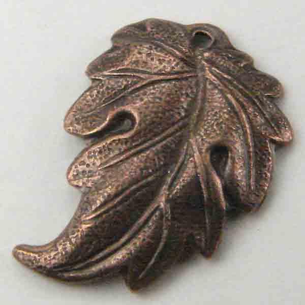 Antique Copper Plate Right Facing 18x13MM Leaf