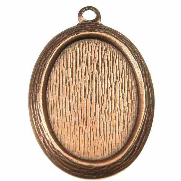 Antique Copper Plate Textured 18X13MM Bezel Setting