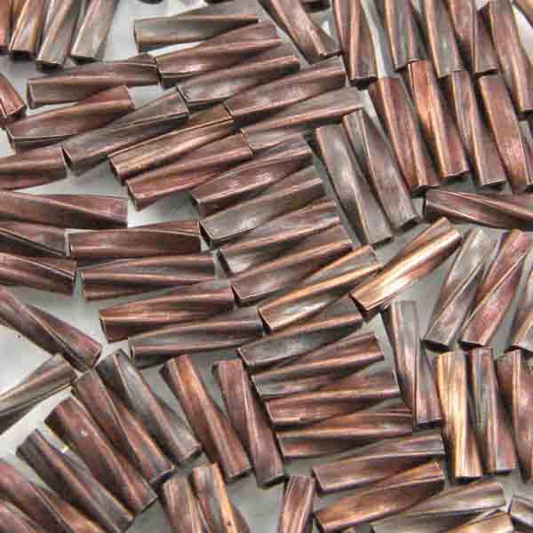 Antique Copper Plate Twisted Tube 6X2MM
