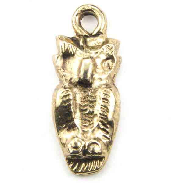Antique Gold 16x8mm Flattened Owl