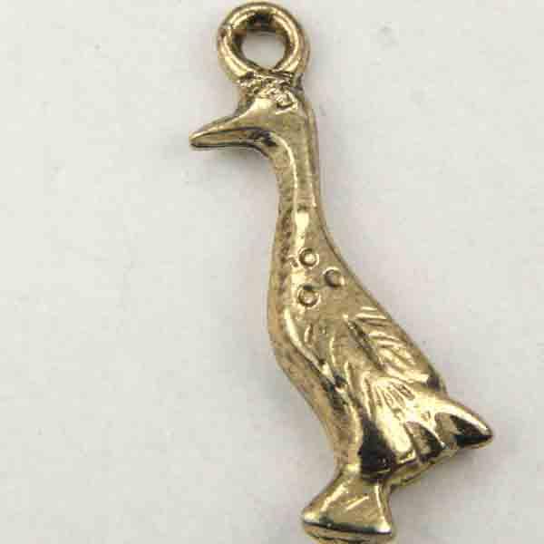 Antique Gold 22x9mm Flattened Goose