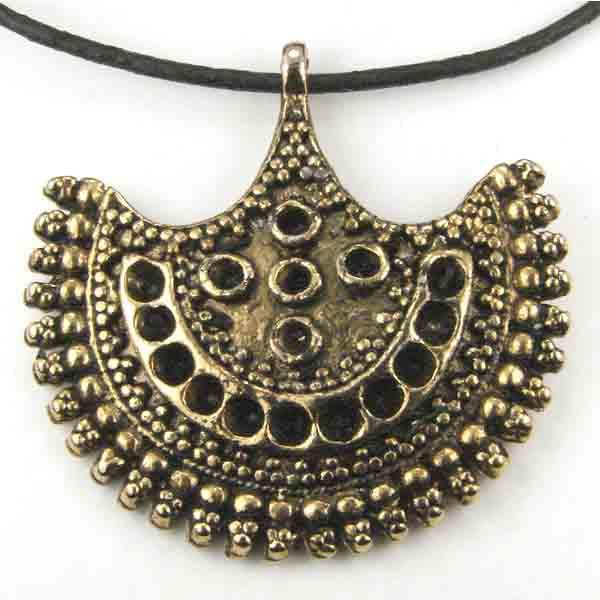 Antique Gold 29x33MM Beaded Fan
