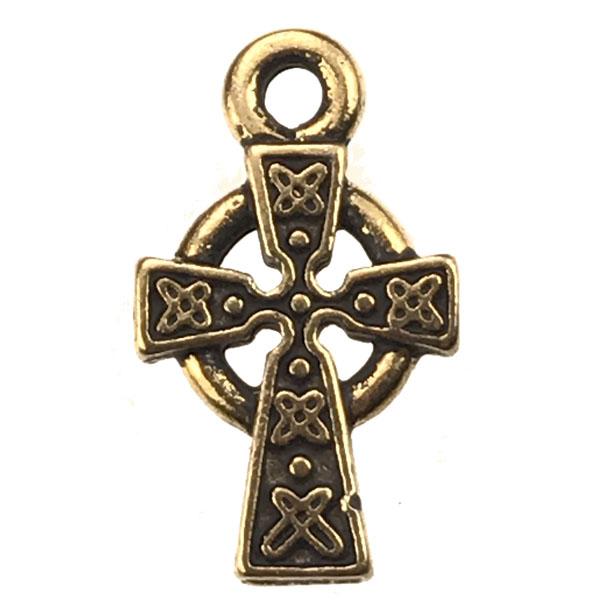 Antique Gold Plate 11x9MM Celtic Cross